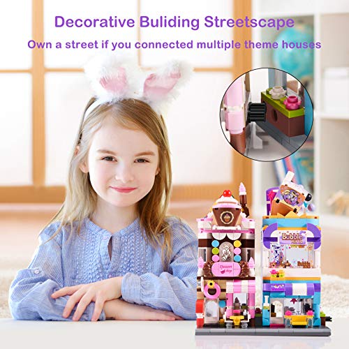 Henoda Building Blocks Toys for 710 Years Old Girls, 302pcs Dream Bubble Tea House Building