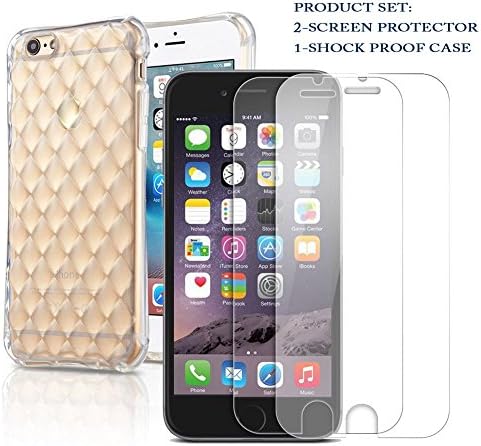 iPhone 6/6S Plus Screen Protector,MACACI,Tempered Glass Screen Protector with Shockproof Case for iPhone 6 plus and iPhone 6s Plus (Case +2X Screen Protector)5.5