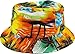 KBM-027 ORG Flag Patriotic Stars and Stripes Floral Galaxy Leaf Aztec Tropical Print Bucket Hat Summer Boonie Cap