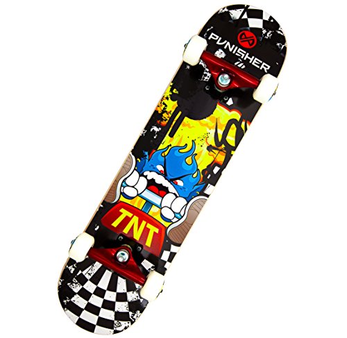 Punisher TNT Complete Skateboard,Yellow, 31-Inch
