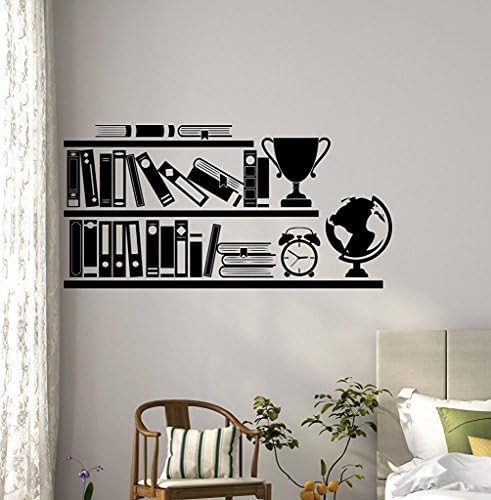 Books Bookshelf Wall Vinyl Decal Reading Library School Sticker Office Home Kids Room Nursery Interior Design Mural Art Decor