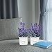 YAPA Potted Lavender Flowers -Small Artificial Plants - Fake Purple Flower with White Ceramic Vase for Home, Party & Wedding Décor