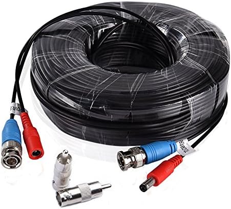 BULWARK 100ft BNC Video Power Cable Security Camera Wire Cord Extension Cable with 2pcs BNC to RCA Connectors for CCTV DVR Surveillance System