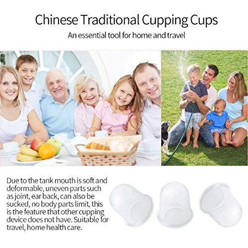 Wskderliner Suction Cup for Cellulite Slimming Vacuum Massage Cupping Anti-cellulite Silicone White Transparent Pack of 4