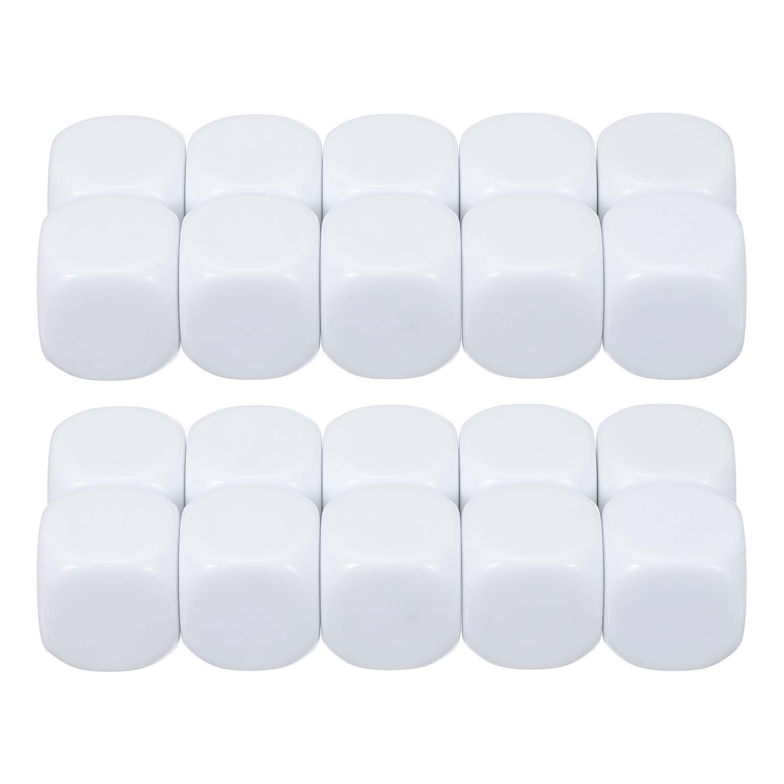 PATIKIL 25 mm Acrylic Dice Blank, 100 Pcs Standard Game Dice Rounded Corner with Smoothed Surface Six Sided for Board Games Teaching, White