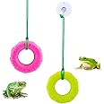 DQITJ 2 Pack Tree Frog Tire Swing with Suction Cup Hook Climbing Toy for Tree Frog Reptile Amphibian Small Aquatic Animals