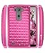 LG G Flex 2 Case, Style4U G Flex 2 Studded Rhinestone Crystal Bling Hybrid Armor Case Cover for LG G Flex 2 (2015 Release) with 1 Stylus [Hot Pink / Hot Pink]
