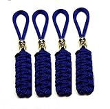 4 Electric Blue Todd Begg Inspired Paracord Knife Lanyards / Zipper Pulls w/ Gold Skull Bead