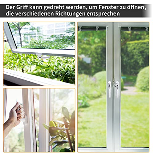 KIDINIX 4 Lockable Window Handles, Window Lock for Children, Length of Shaft 35 mm, with 8 Keys, Lockable Window Handles, Child Safety Window Closed Window Lock Aluminium
