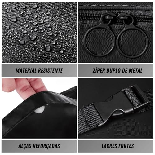 Kit Organizador de Malas para Viagem 7 Peças Conjunto Organizador Completo Bolsas Necessaire Sapatos Maquiagem Roupas Bagagem Organizada (Bege)