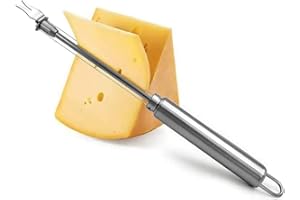 Stainless Steel Cheese Slicer With Wire Cutter and Fork Picker - Kitchen Cooking Tool With Double Wire