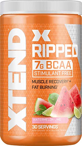 XTEND Ripped BCAA Powder Watermelon Lime | Cutting Formula + Sugar Free Post Workout Muscle Recovery Drink with Amino Acids | 7g BCAAs for Men & Women | 30 Servings