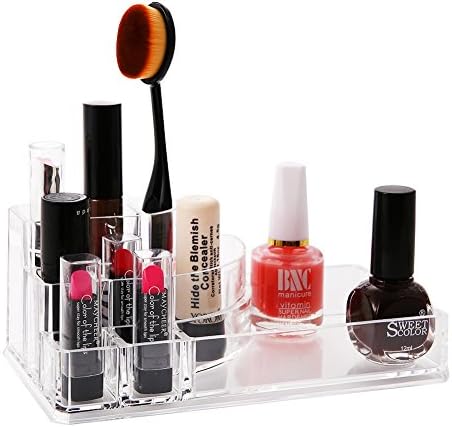 Acrylic Clear Makeup Holder,Clear Plastic Cosmetic Organizer for Vanity Cabinet to Hold Makeup Brushes, Beauty Products