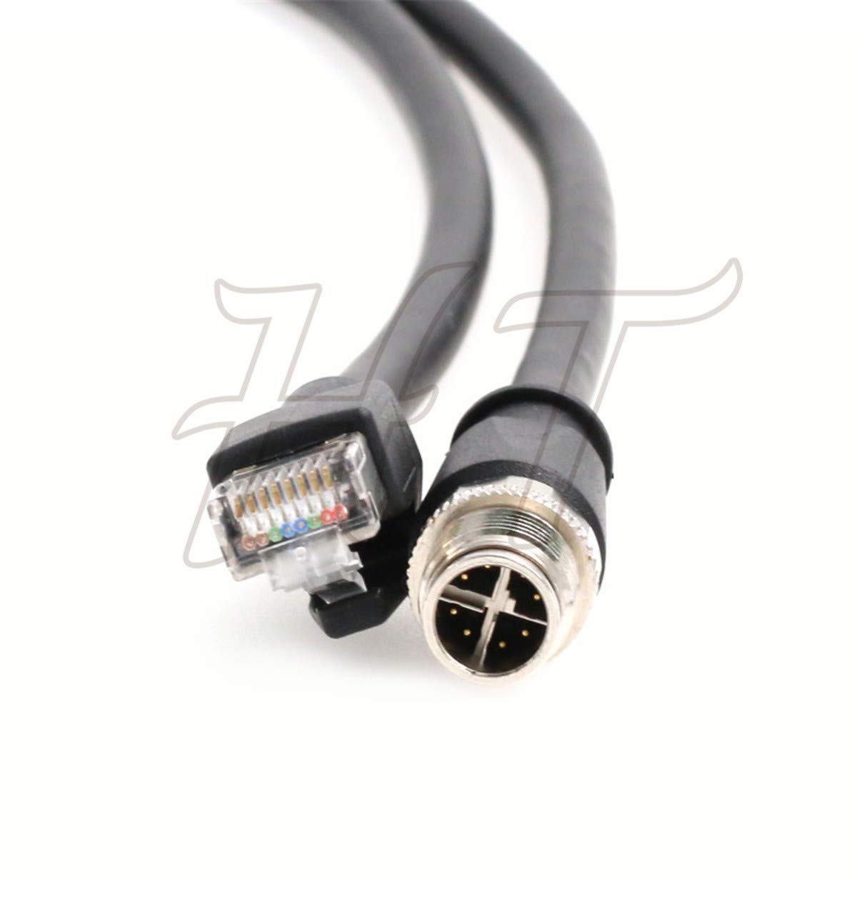 HangTon Ethernet M12 8-Pin X Code to RJ45 Cable for Kathrein Baumer Basler Cognex In-Sight 9000 2000 Basler Machine Vision Camera Sensor Machine Control Automation Cat 6A Network 9.84ft - Image 3