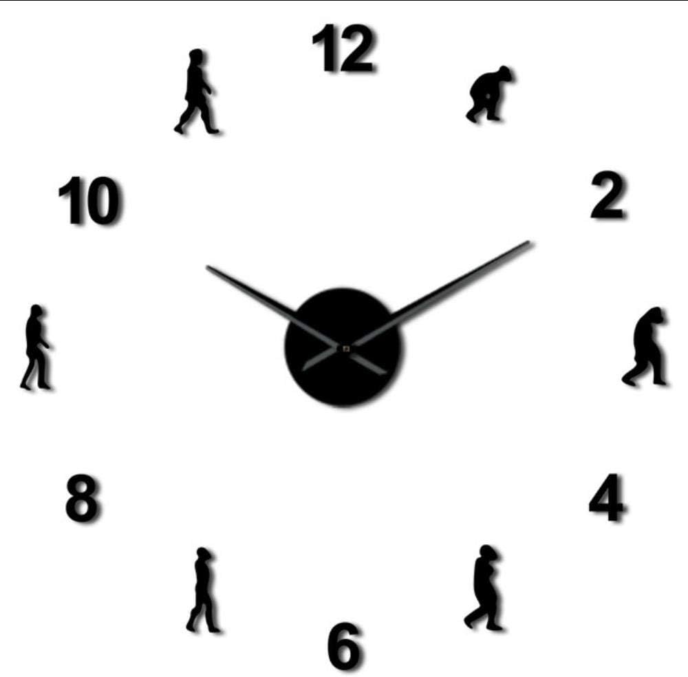 Wall Clocks Black Theory Of Human Evolution Diy Wall Art Giant Wall