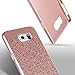 BENTOBEN Galaxy S6 Case,Samsung Galaxy S6 Case, Shockproof Sparkle Glitter Bling Shiny Slim Luxury Faux Leather Protective Phone Case Cover for Samsung Galaxy S6 (G920) for Girls/Women, Rose Gold