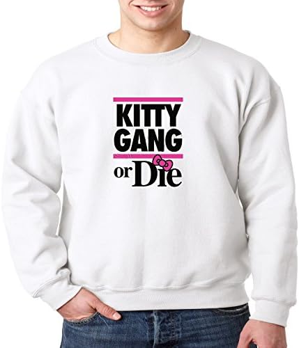 Juiceclouds | Crewneck Sweatshirt Kitty Gang Or Die S-3XL (White, 3XL)