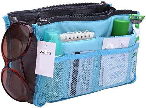 Zatous Handbag with Expandable 13 Pockets Travel Organizer Bag for man and woman