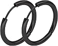 6 Paia Orecchini A Cerchio Unisex In Acciaio Inox 316L: Ipoallergenici, 6 Colori, 13mm, Set Regalo