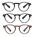 Outray Vintage Inspired Small Round 3 Pairs Spring Hinges Frame Reading Glasses 2.00