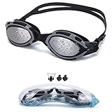 Swim Goggles! HENDGO Swimming Goggles No Leaking Anti Fog Shatterproof UV Protection,free Silicone Nose Clip Ear Plugs and Protection Case Swim Goggles Suit for Men Women-Best Swim Glasses (Black)