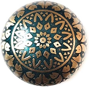 French Furniture Fittings Set of 6 Brass Fish Knobs, Turquoise Kitchen Cabinet Pull knobs, Cupboard, Chest, Furniture - Image 5