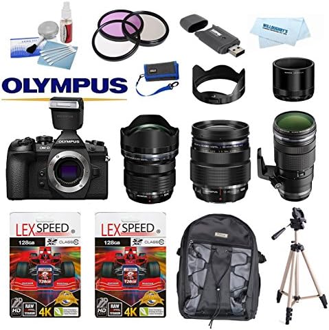 Olympus OM-D E-M1 Mark II Camera (Body) + 7-14mm Pro + 12-40mm Pro + 40-150mm Pro + Olympus FL-LM3 Flash + Olympus Hoods + Backpack + Tripod + Filters + (2x) 128GB Memory Cards