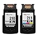 myCartridge Remanufactured Canon PG-210XL CL-211XL 2973B001 2975B001 (1 Black, 1 Color) 2 Pack Ink Cartridge With Ink Level Display For use in PIXMA IP2700 MP240 Series Printer