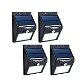 Solar Lights, APOLLED 16 LED Waterproof Wireless Security Bright Motion Sensor Light Auto On / Off for Outdoor Garden, Yard, Deck, Wall, Patio, Driveway (Set of 4)