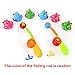 Bath Toys Fishing Floating Spotted Fish(6 Pieces) Toy and Fishing Rod(2 Rods) Best Bathroom for Toddlers Boys Girls Kids Fun time 2 Sets