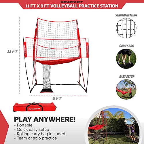 Volleyball Practice Net Station 8 ft Wide by 11 ft High Ball Return Great for