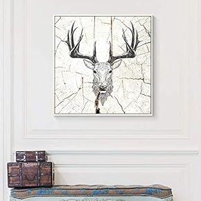 Floating Framed Canvas Wall Art for Living Room, Bedroom Wooden Background Animal Canvas Prints for Home Decoration Ready to Hang - 16x16 inches