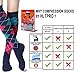 HLTPRO Compression Socks for Women and Men - Knee High Support Socks fit for Running, Nurses