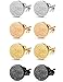 Jstyle 4 Pairs Stainless Steel Stud Earrings for Men Women Ear Piercing 6-8mm