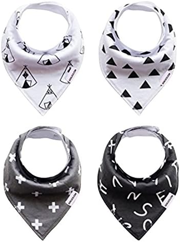 Baby Bandana Drool Bibs - Cute Unisex Design for Boys and Girls, Super Absorbent 100% Organic Cotton for Drooling Teething and Feeding, Perfect Baby Shower and Newborn Registry Gift Set