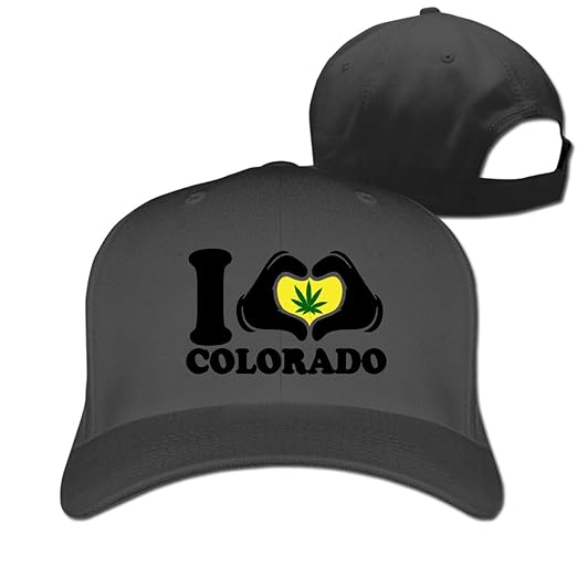  Pure Color Peaked Cap I Love Colorado Funny Weed
