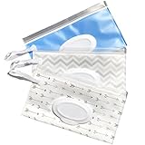 Reusable Wet Wipe Pouch Dispenser for Baby or Personal Wipes, Pack of 3 Eco Friendly Wipe Pouches, Great for Travel