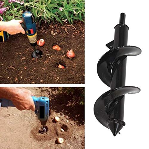 Thethan Garden Auger Spiral Drill Bit Accessories for Planting Bedding Bulbs Seedlings