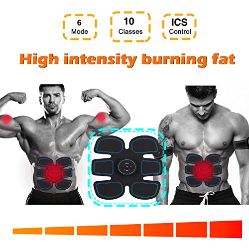 UNOSEKS Abs Stimulator Muscle Toner, Abdominal Toning Belt, USB Charging Portable AB Machine, EMS Training Home Office Fitness Equipment for Abdomen/Arm/Leg Training Men Women