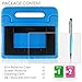 Case Compatible All-New Fire 7 2017 and 2015 with Screen Protector and Stylus, AFUNTA Convertible Handle Stand EVA Protective Case and PET Film Compatible Amazon 7 inch Tablet (7th and 5th Generation) - Blue