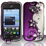 ZTE SAVVY Z750C PURPLE SILVER VINES COVER SNAP ON HARD CASE + FREE CAR CHARGER from [ACCESSORY ARENA]
