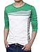 uxcell Men's Saint Patrick's Day Color Block Shirt Striped Panel Round Neck Long Sleeve Pullover T-Shirt Green 36