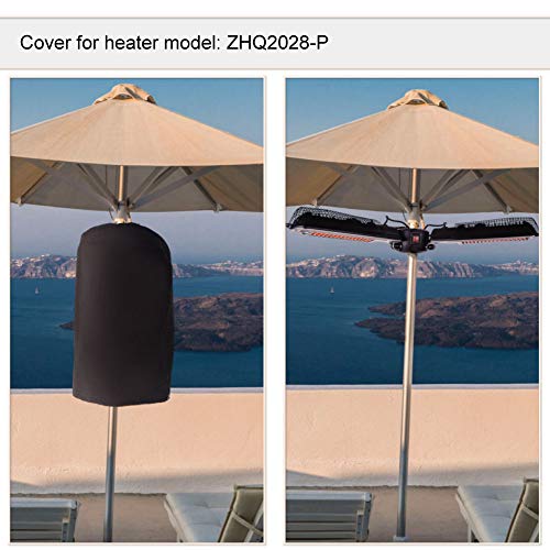 Star Patio ZHQ2028-P Cover, Patio Heater Cover, Outdoor Parasol Electric Three-Arm Patio Infrared Heater Cover, Folding Umbrella Outdoor Heater Cover, Heavy Duty Waterproof Cover, Grey, Polyester