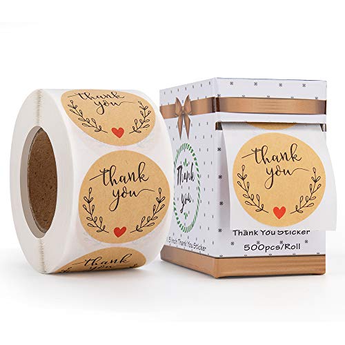 1.5Inch Thank You Stickers, Decorative Sealing Stickers for Christmas Gifts, Wedding, Party, 500 Thank You Stickers One…