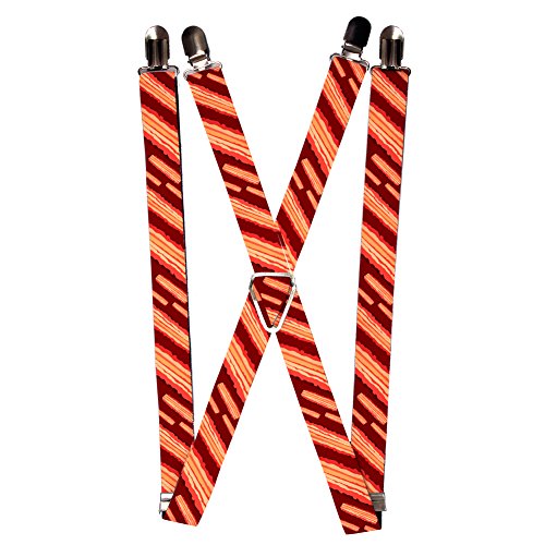 Diagonally Striped Bacon Strips Suspenders