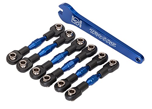 Traxxas TRA8341X Turnbuckles, aluminum (blue-anodized), camber links, 32mm (front) (2)/ camber links, 28mm (rear) (2)/ t