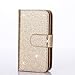 Galaxy S7 Case, TabPow 10 Card Slot - [ID Slot] Wallet Folio PU Leather Case Cover with Detachable Magnetic Hard Case for Samsung Galaxy S7 Case, Glitter Gold