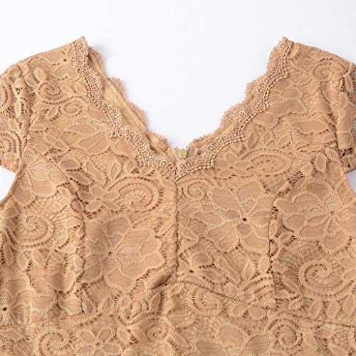 Dress for Women, Botrong Ball Party Lace Panel V-Neck Short Sleeve Vintage Waist Lace Dress