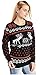 CHRISTMAS Sweater / Cardigan, with Various Lovely Patterns of Reindeer / Snowman / Snowflakes / Tree (L, Deer&Snowflake-Black)