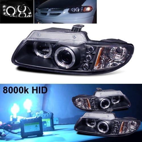 Eautolight 1996 Dodge Caravan Halo LED Projector Headlights + 8000k Slim Xenon HID Kit